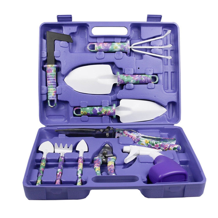 Potted Gardening Tool Set Purple