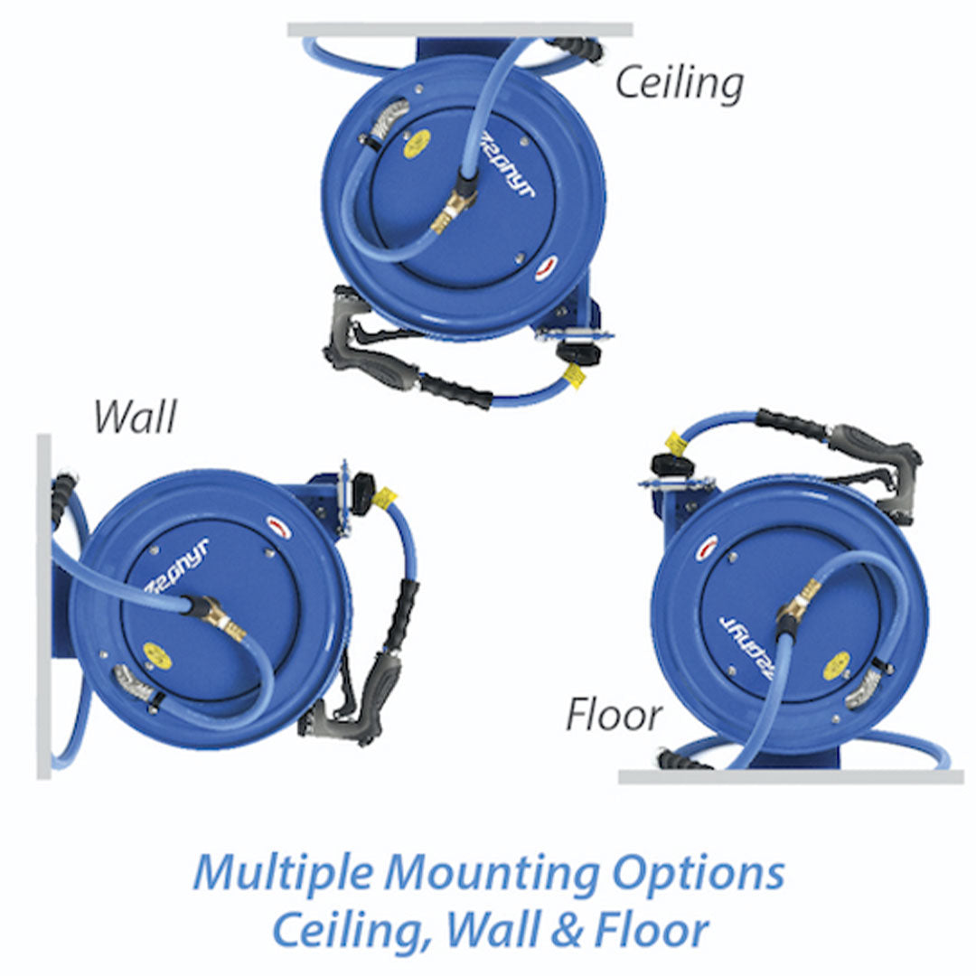 Blue Heavy-Duty Water Hose Reel