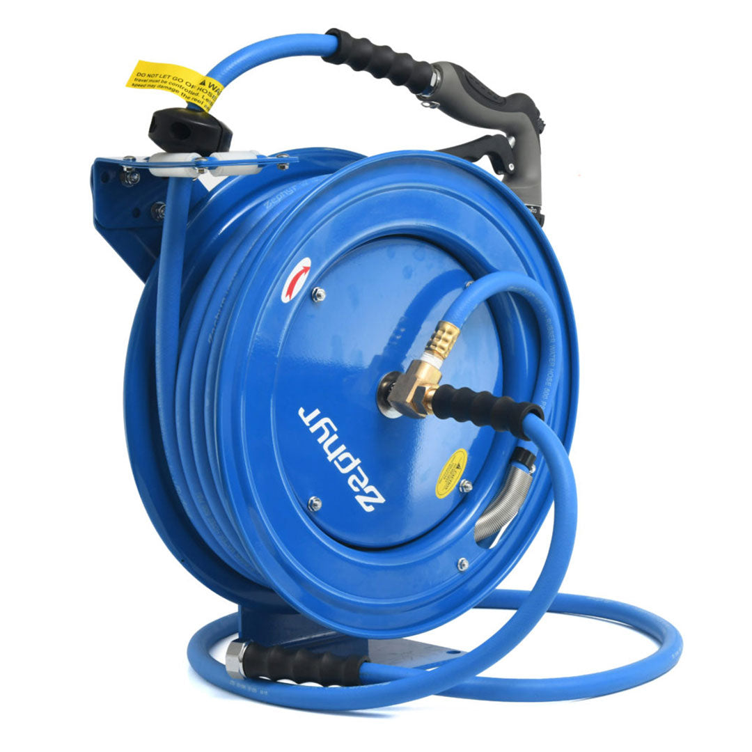 Blue Heavy-Duty Water Hose Reel